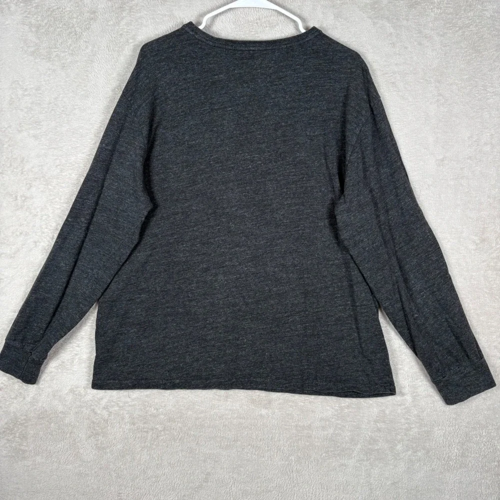 Polo Ralph Lauren V-Neck T-Shirt Mens XL Gray Long Sleeve Soft Cotton Pony Logo